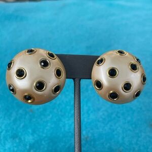 Vintage Carolee Large Dome and Rhinestone Earrings